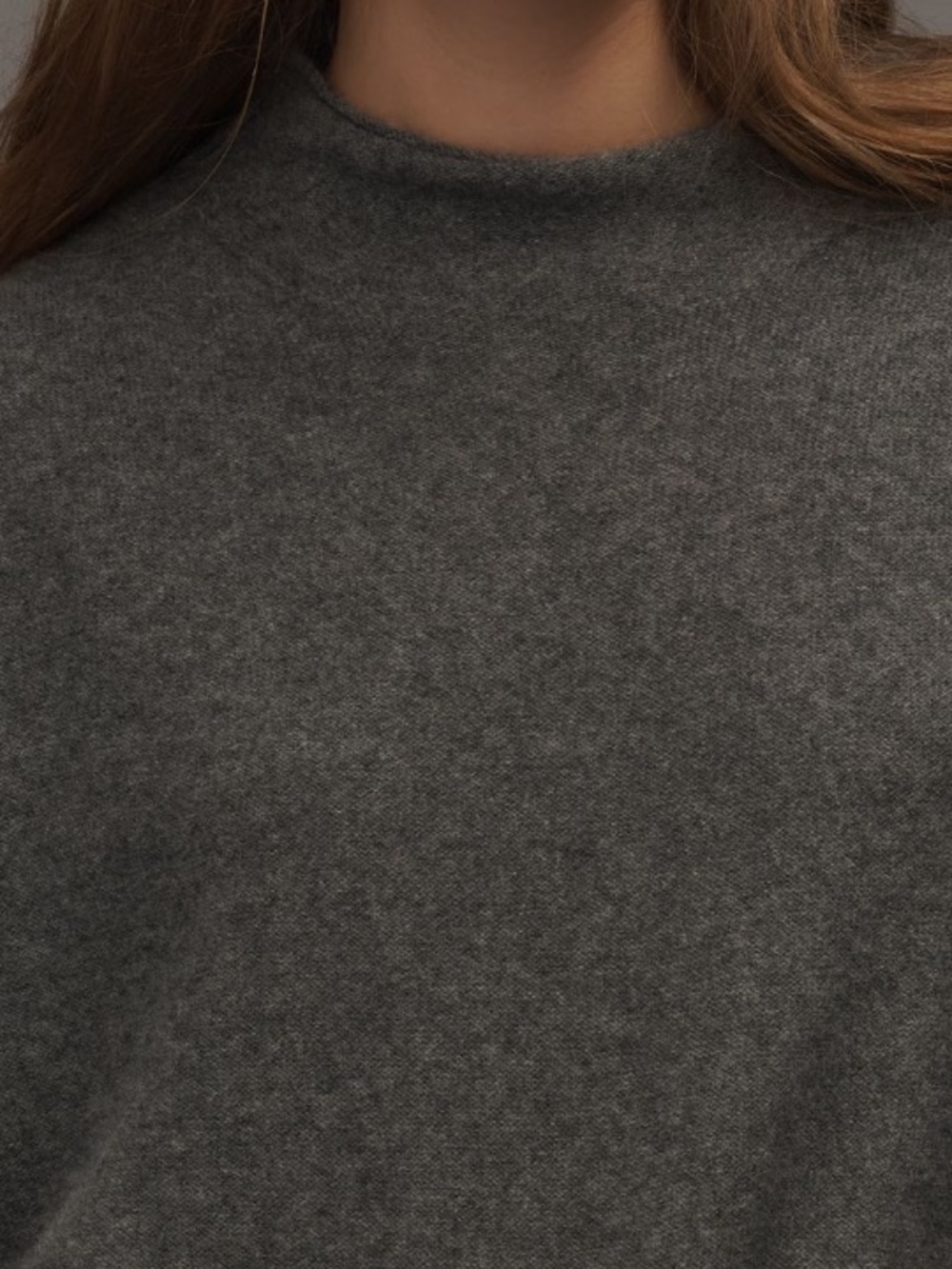 Anthropologie Pilcro Gray Alani Cashmere Sweater Plush Boxy Luxury Roll Neck - Picture 4 of 9